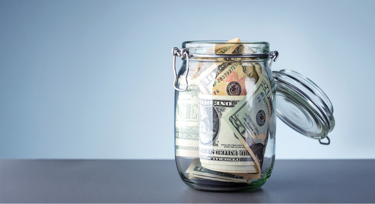 Jar of Money Cash